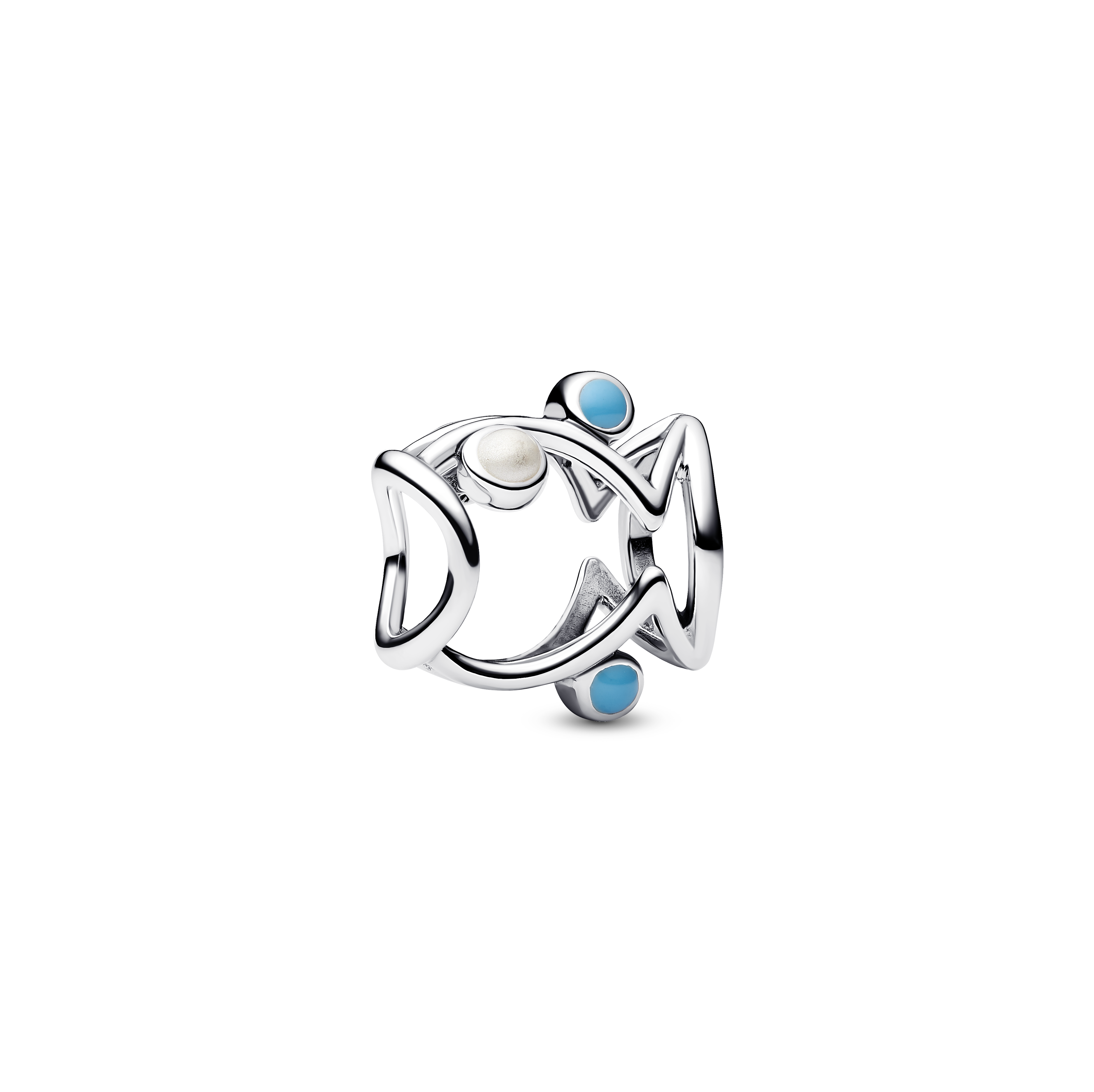 Offen gearbeiteter Fisch Charm - Sterling - Silber