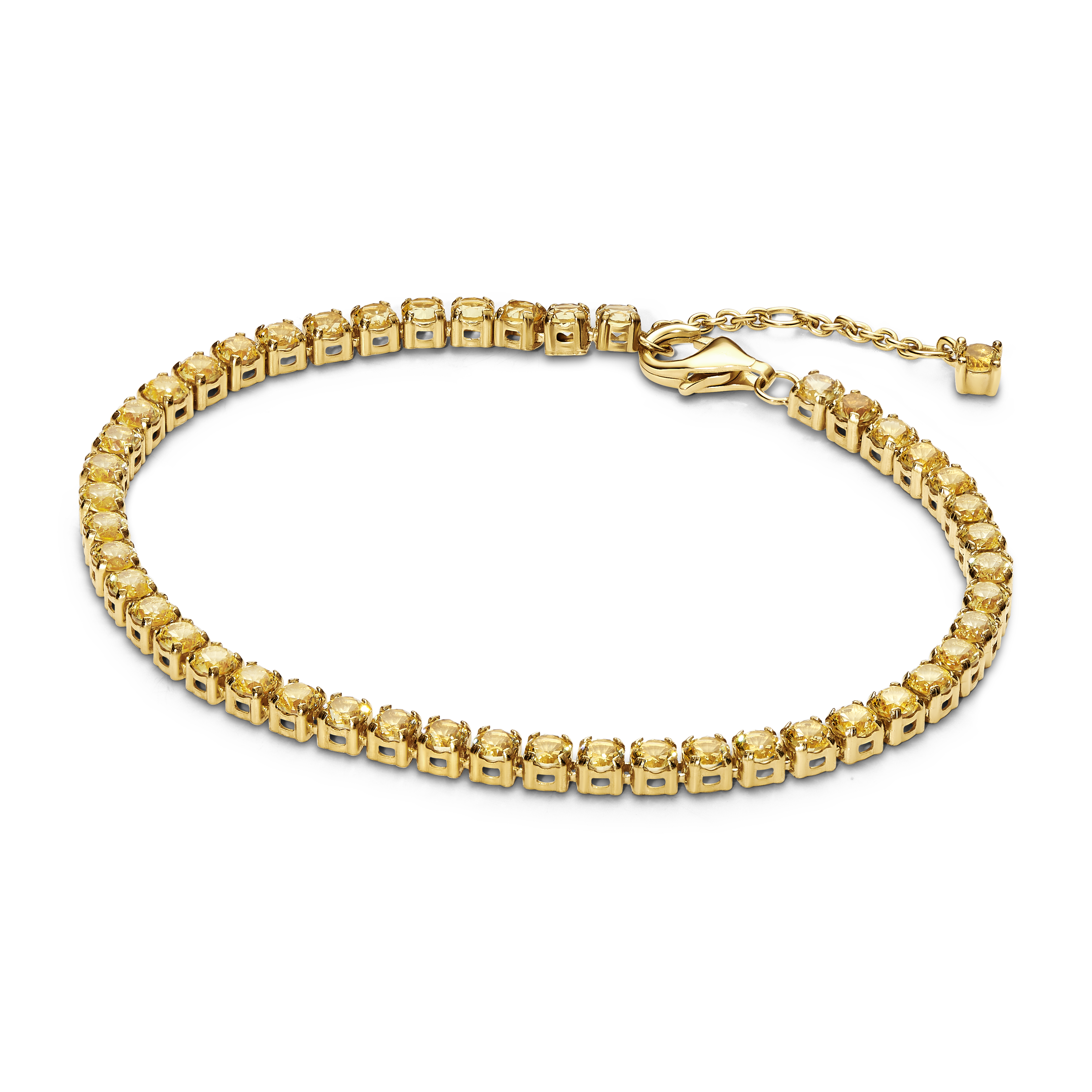 Funkelndes Gelbes Tennisarmband - 14 Karat Vergoldung 