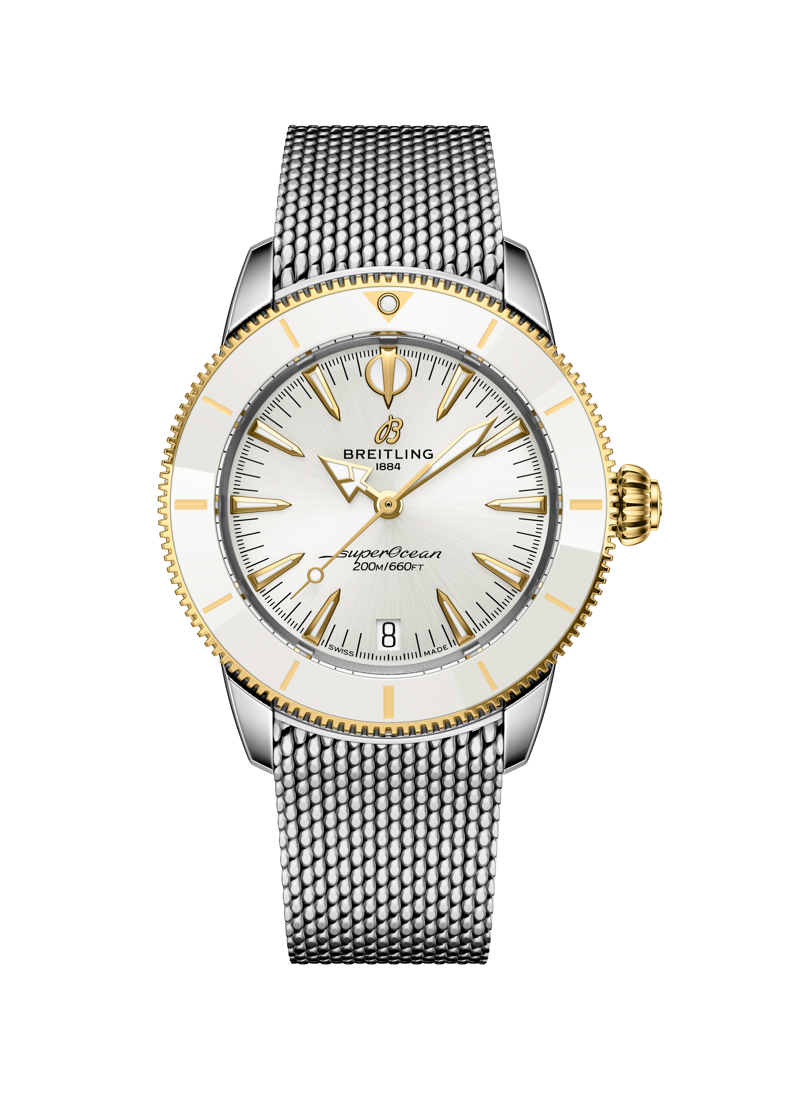 Superocean Heritage Automatic 36 - Weiß - Stahl / Gelbgold